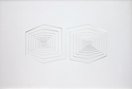 Franz Riedl, Eindruck-Ausdruck, 2024, Papierrelief, Karton geschnitten, 42,5 x 62 cm